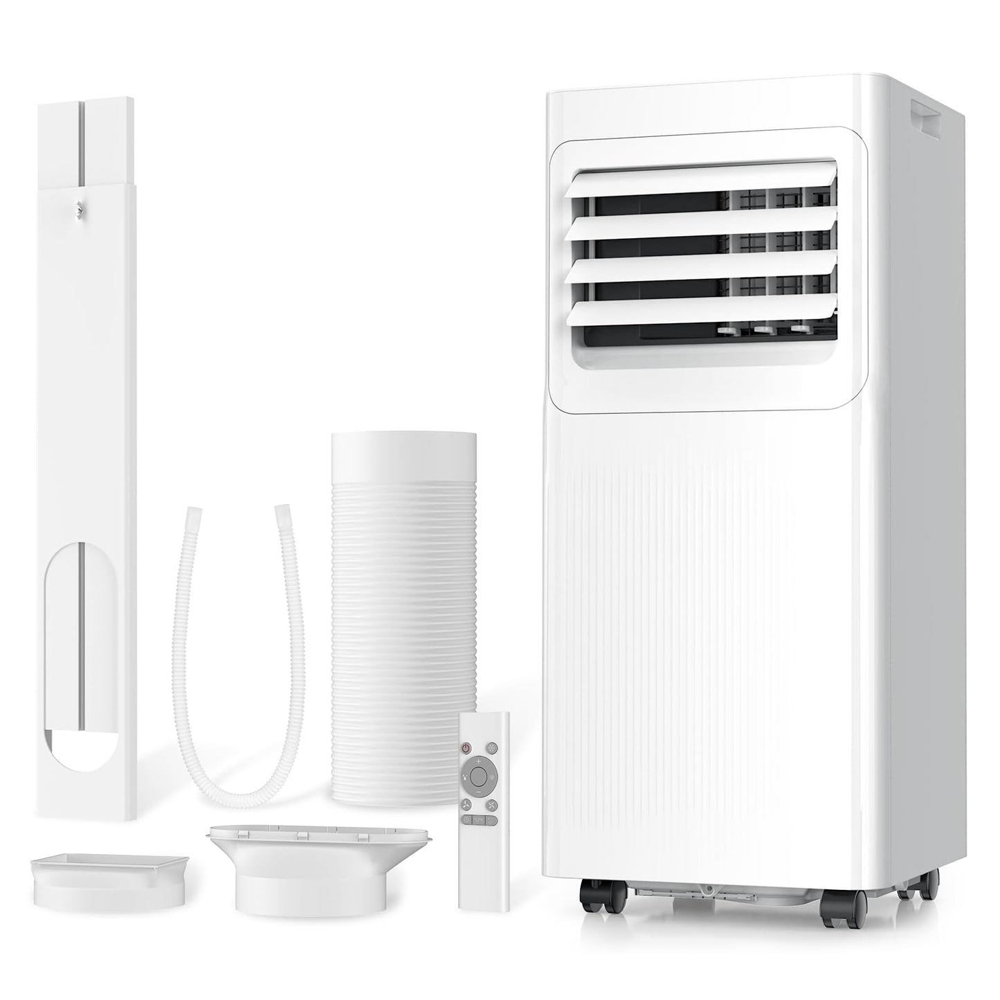 9000 BTU Portable Air Conditioner with Dehumidifier, Fan, Sleep Mode, Self-Evaporation & Remote Control