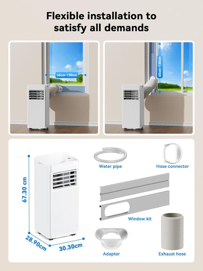 7000 BTU Portable Air Conditioner with Dehumidifier, Fan, Sleep Mode, Remote Control