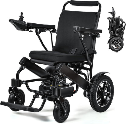 babaka Electric Wheelchair for Adults,Foldable Power Wheelchair for Adults,Dual Motors 500W, Portable Folding, Motorized Mobility for Seniors (12 inch Rear Wheels)