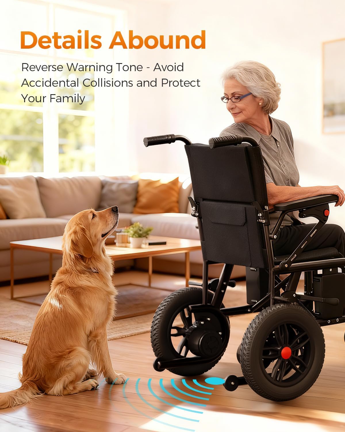 Lightweight Electric Wheelchair for Adults, Folding Power Wheelchair with 15.5Miles Long Range 500W Motor, Compact Foldable Motorized Mobility powerchair for Indoor & Outdoor Use, Black