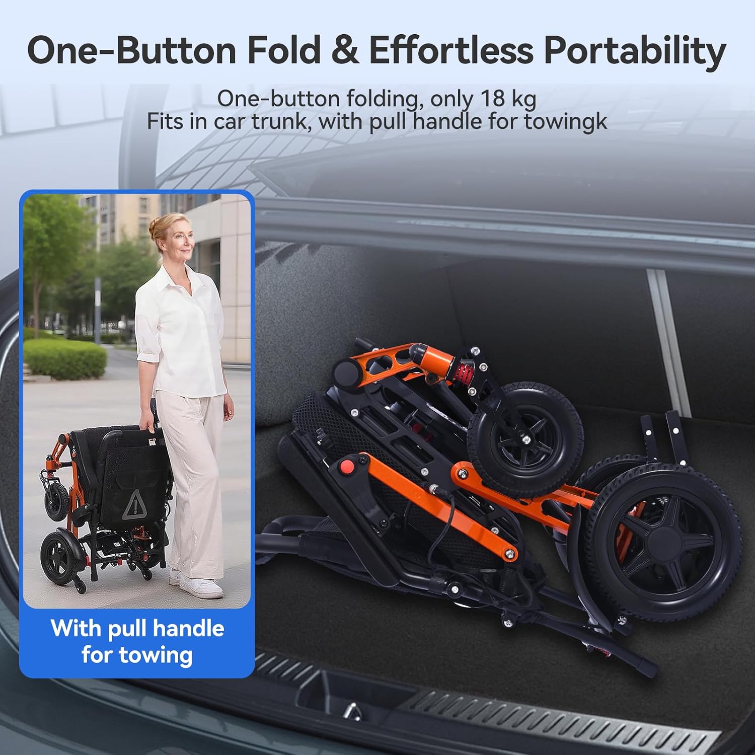 Ultra Lightweight Electric Wheelchair for Adults, Compact Folding Powerchair Made from Magnesium Alloy, Weighing 18.3 kg, Suitable for Travel and Transit, Supplied and Airline Approved