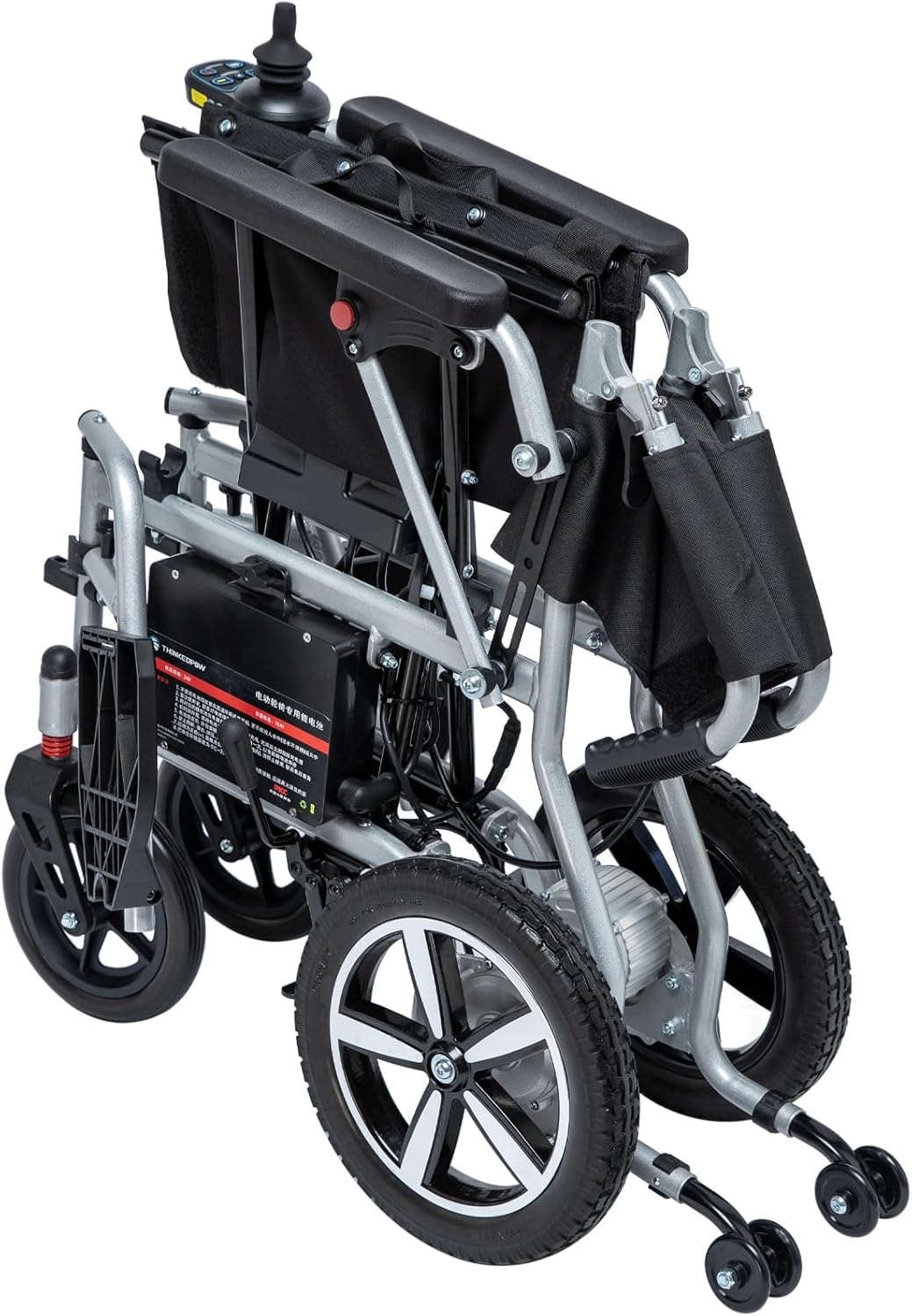 33 lbs Ultra Lightweight Electric Wheelchair for Adults, Airline Approved Foldable Power Chair with SOS & Mute Button, Portable Motorized Wheelchair with Removable Battery