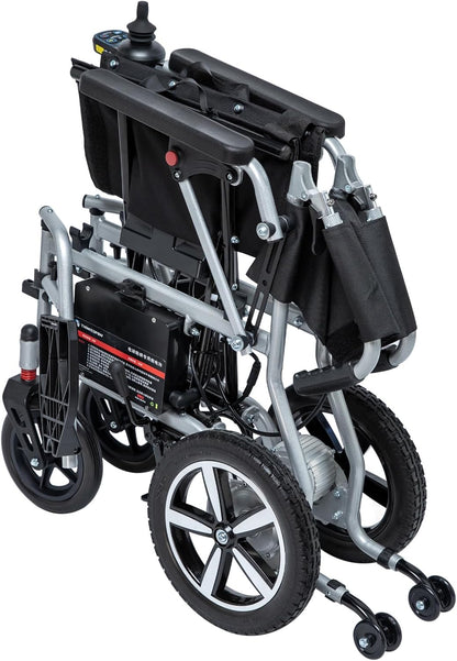 33 lbs Ultra Lightweight Electric Wheelchair for Adults, Airline Approved Foldable Power Chair with SOS & Mute Button, Portable Motorized Wheelchair with Removable Battery