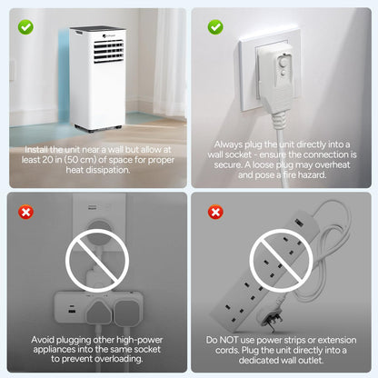 9000 BTU Smart Portable Air Conditioner with Wi-Fi, Dehumidifier, Fan, Remote Control & Window Vent Kit