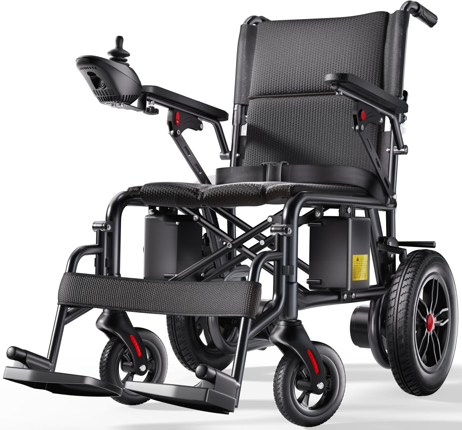 Lightweight Electric Wheelchair for Adults, Folding Power Wheelchair with 15.5Miles Long Range 500W Motor, Compact Foldable Motorized Mobility powerchair for Indoor & Outdoor Use, Black
